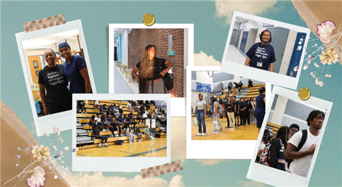 Students and staff on the first day of school
